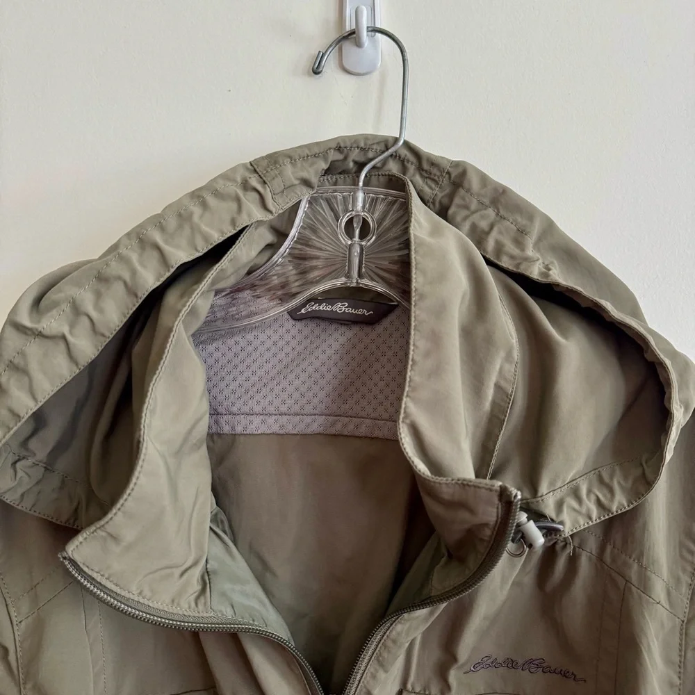 Eddie Bauer Olive Green Hooded Jacket - Picture 3 of 5